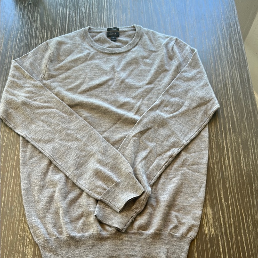 J. Crew Gray Crewneck Knit Sweater Long Sleeve